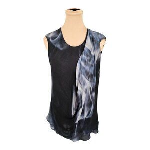 RACHEL Rachel Roy Navy Blue Light Weight Silk Blouse Sz S